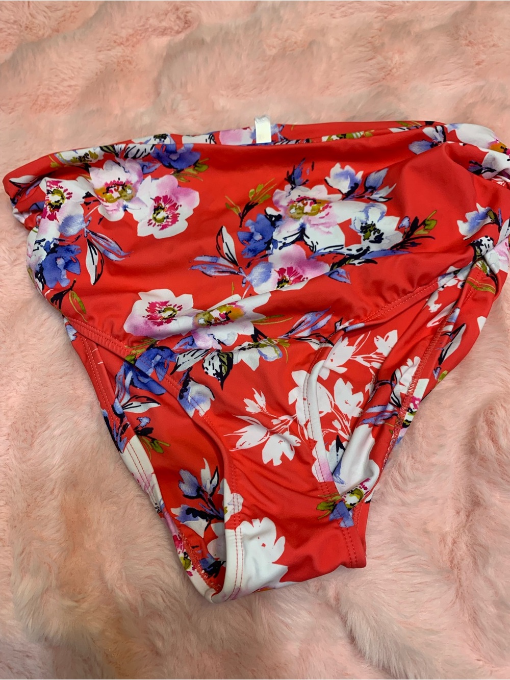 Swimsuits For All Red Floral women’s bikini bottom